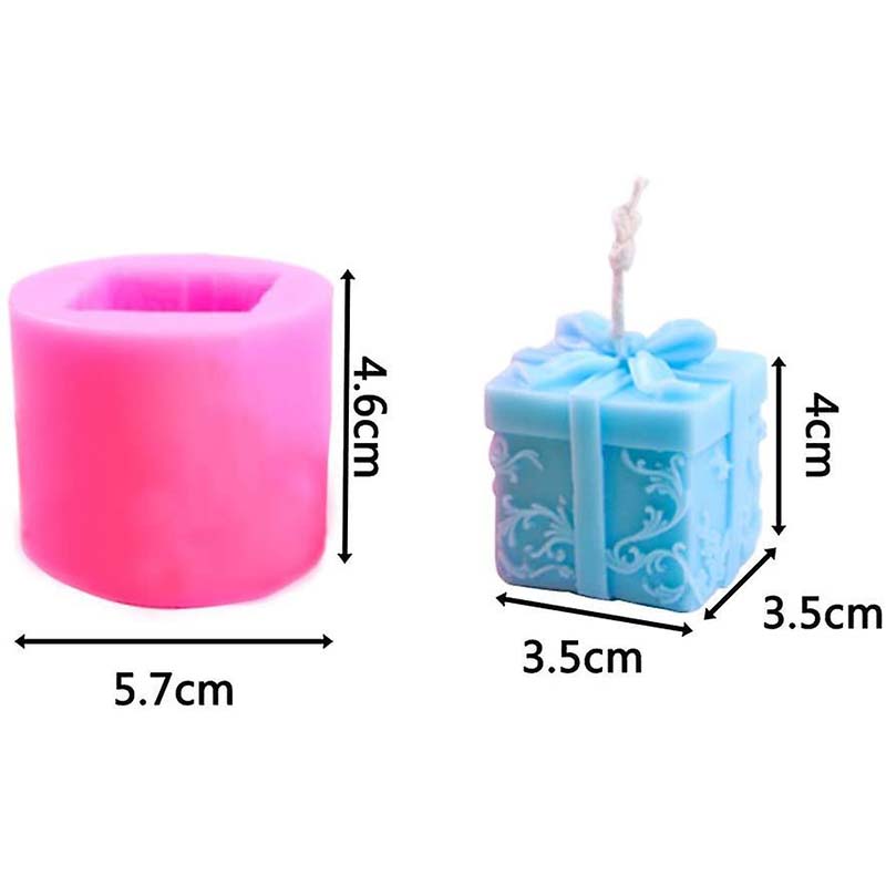 Gift Box Shaped Silicone Candle Mold in Sri Lanka