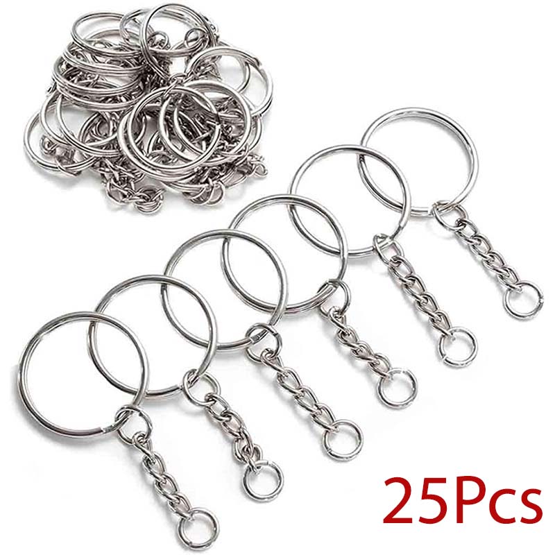 Silver Key Ring with Keychain 25Pcs in Sri Lanka