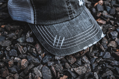 Unknown Hat, CMMG Herringbone Trucker, Black w/ Grey Mesh