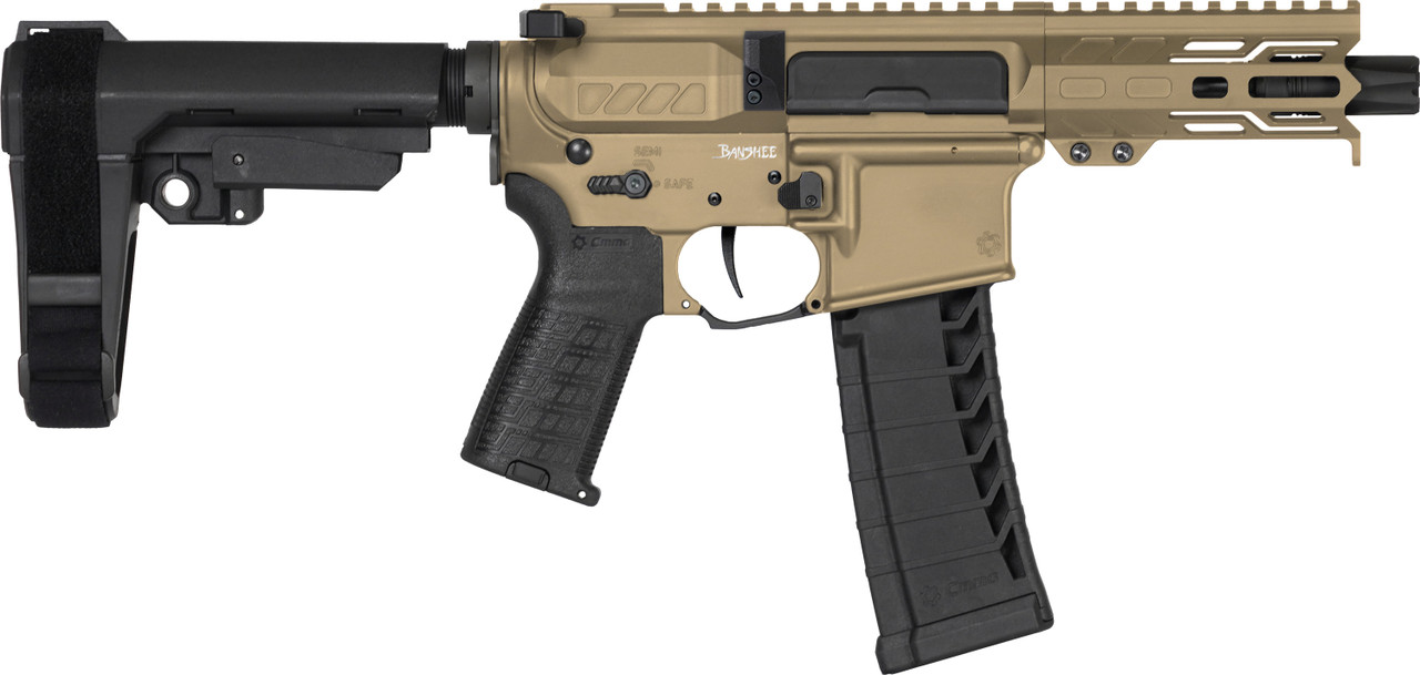 PISTOL | BANSHEE | Mk4 | .22LR | 4.5" | AR15 .22LR Conversion | Ejection Port Side View | Coyote Tan
