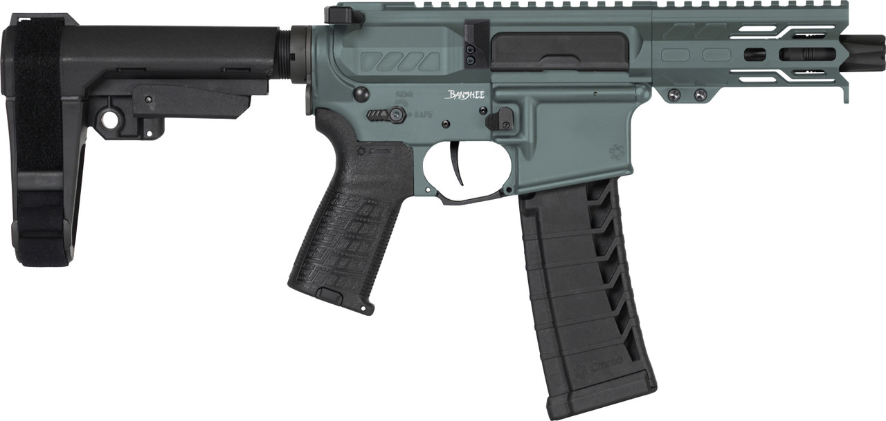 PISTOL | BANSHEE | Mk4 | .22LR | 4.5" | AR15 .22LR Conversion | Ejection Port Side View | Charcoal Green