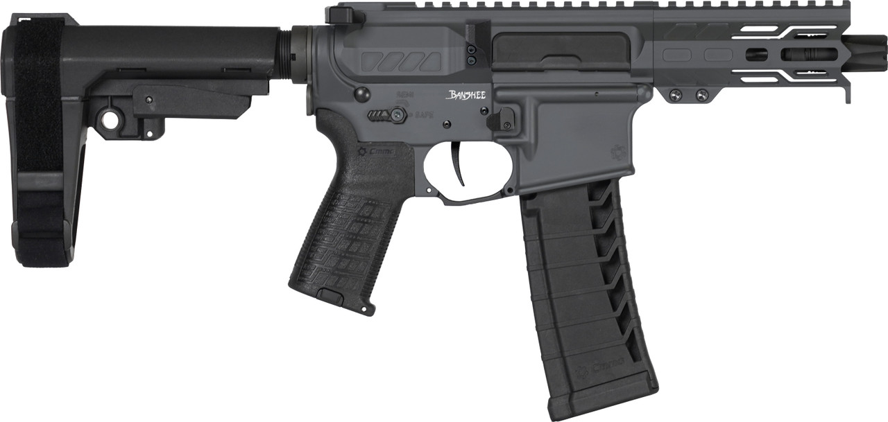 PISTOL | BANSHEE | Mk4 | .22LR | 4.5" | AR15 .22LR Conversion | Ejection Port Side View | Sniper Grey