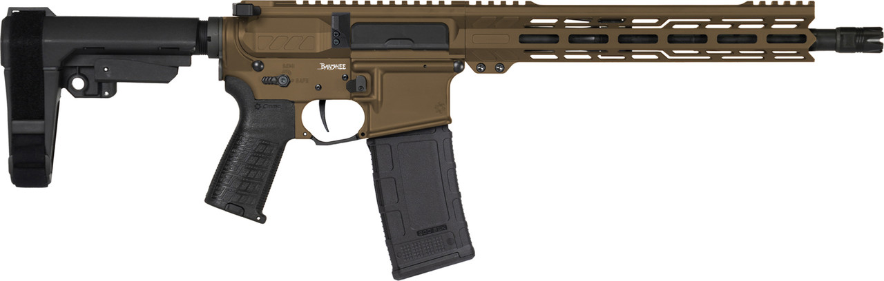 CMMG BANSHEE 300 Blackout pistol with 12.5-inch barrel, M-LOK handguard, RIPBRACE, Midnight Bronze Cerakote finish