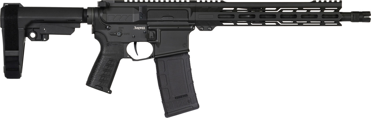 CMMG BANSHEE 300 Blackout pistol with 12.5-inch barrel, M-LOK handguard, RIPBRACE, Armor Black Cerakote finish