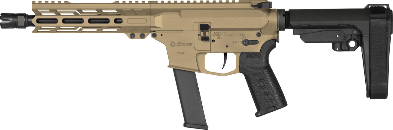 AR15 PISTOL | BANSHEE | MkGs | 40 S&W | 8" Barrel | PDW | Glock Magazine AR | Ejection Side | Coyote Tan