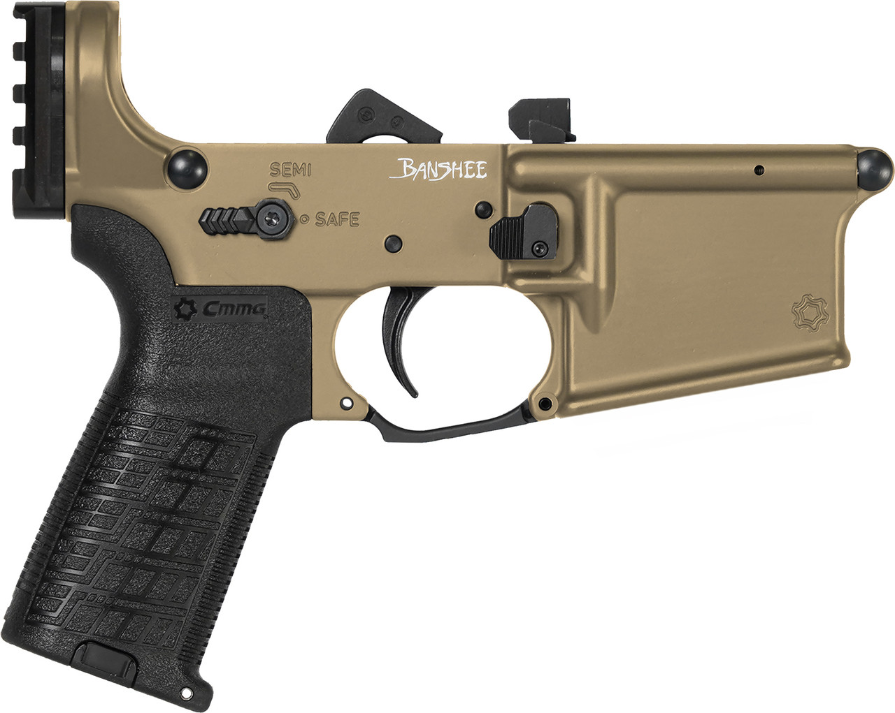LOWER GROUP | BANSHEE | Pistol | Mk4 | AR15 | Pic Rail End Cap/Bufferless | Mag Release Side | Coyote Tan