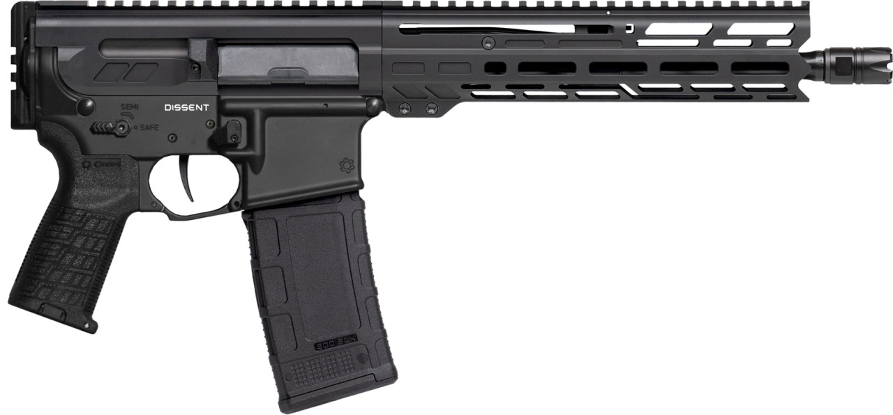 CMMG DISSENT 300 Blackout pistol with 10.5-inch barrel, side-charging PDW, adjustable gas block for subsonic ammo