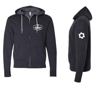Unknown HOODIE, UNISEX FULL ZIP,  Charcoal Heather