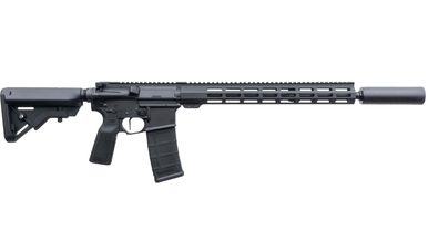 Rifle, CMMG AOB AR15, 5.56mm, Armor Black + 556K Suppressor