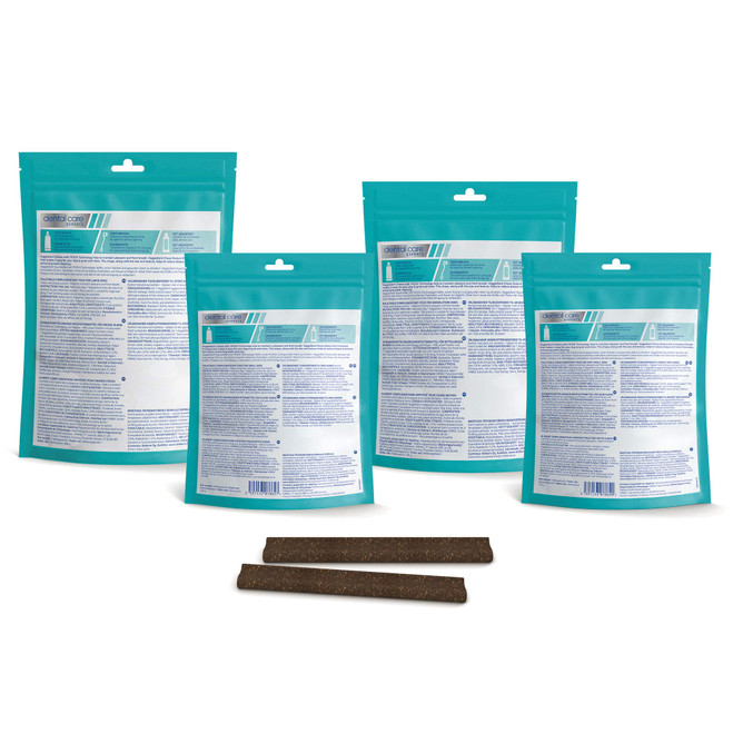 Fire pakker med VeggieDent® FR3SH tyggepinde MULTI PACK og to tyggepinde set