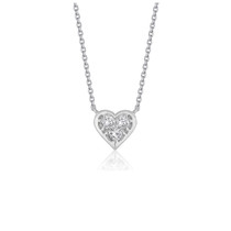 Diamond Heart Design Pendant in 14k White Gold