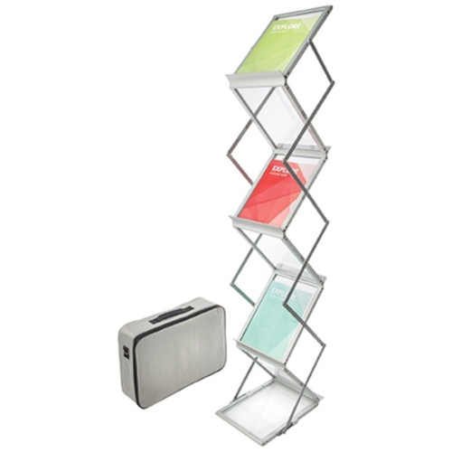 Deflecto 791061 6-Shelf Portable Literature Display - Silver