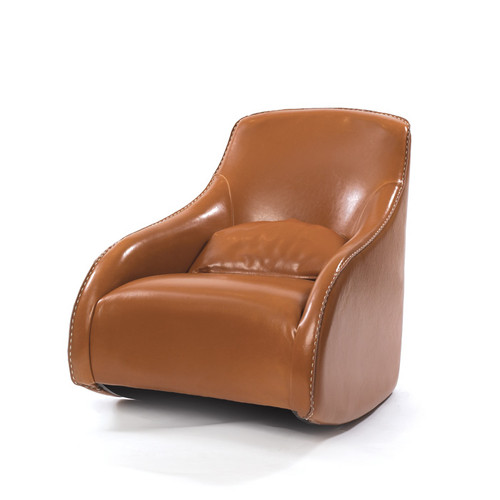 Go Home Ltd Light Brown Contemporary Style Baseball Glove Leather Chair