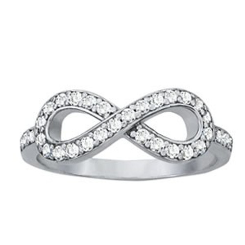 Infinity Diamond Ring Set in 14k White Gold (.40ct)