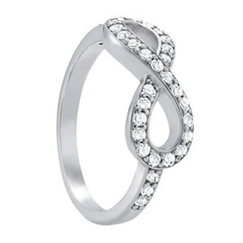 Infinity Diamond Ring Set in 14k White Gold (.40ct)