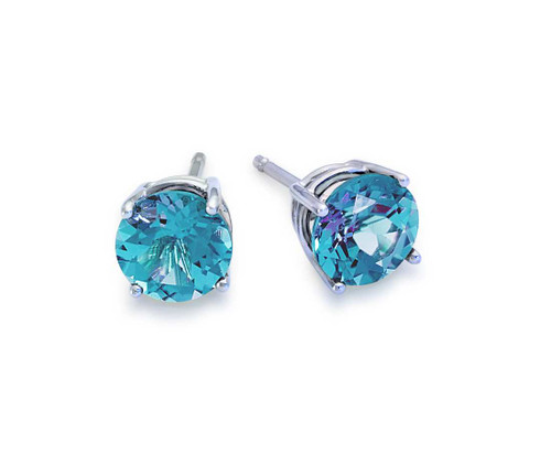 Blue Topaz Earring set in 14k White Gold (3.10ct t.w)