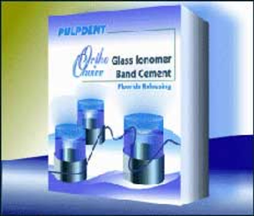 Pulpdent Ortho-Choice Glass Ionomer Band Cement, 30gm Powder, 15mL Liquid, Scoop, Mixing Pad