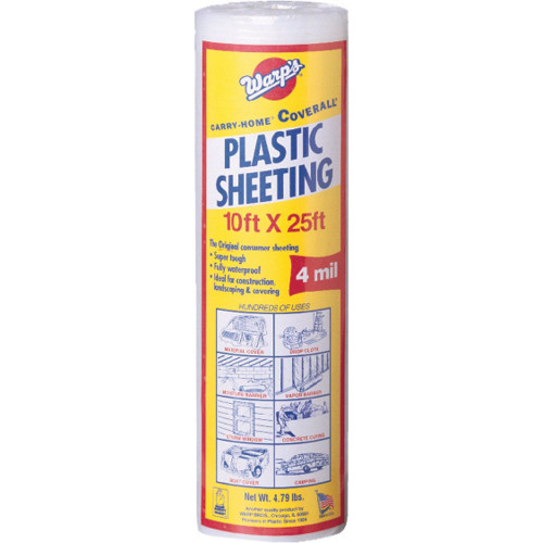 Warp Brothers Clear Plastic Sheeting 10x25 Foot 042351513303