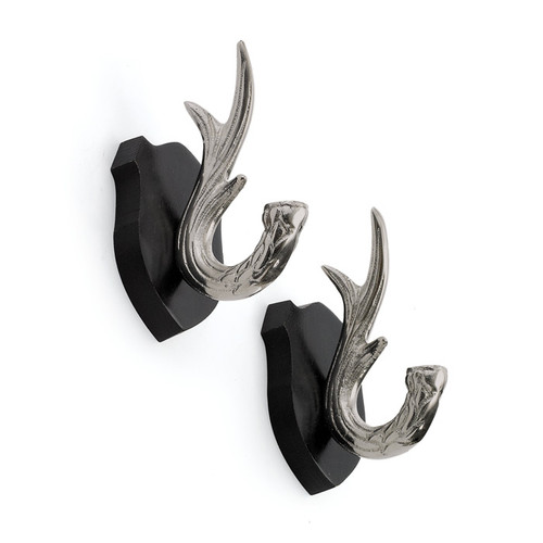 Go Home Ltd Pair Of Antler Hooks - Set of 2