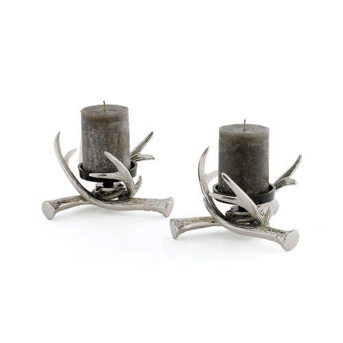 Go Home Ltd Pair Of Antler Pillar Holders