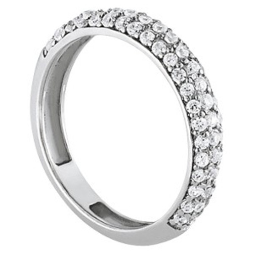 .63ct Diamond Pave Wedding Band set in 14k White Gold