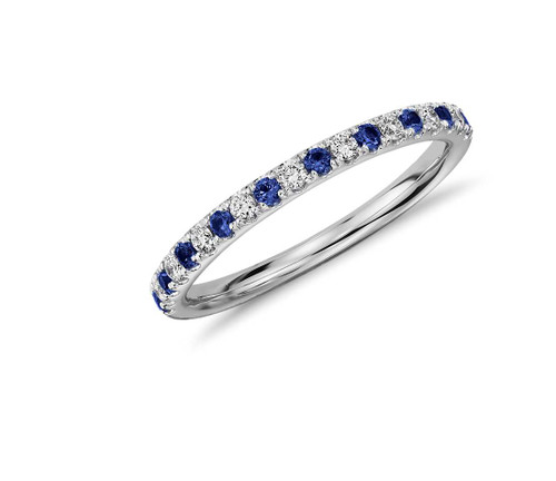 Sapphire and Diamond Ring set in 14k White Gold (.40ct)