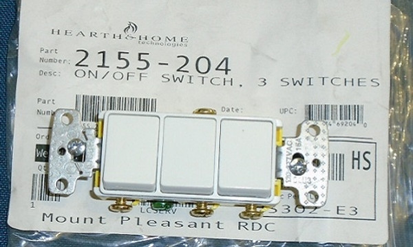 Heat N Glo On/Off 3 Place Switch (LED) (2155-204)