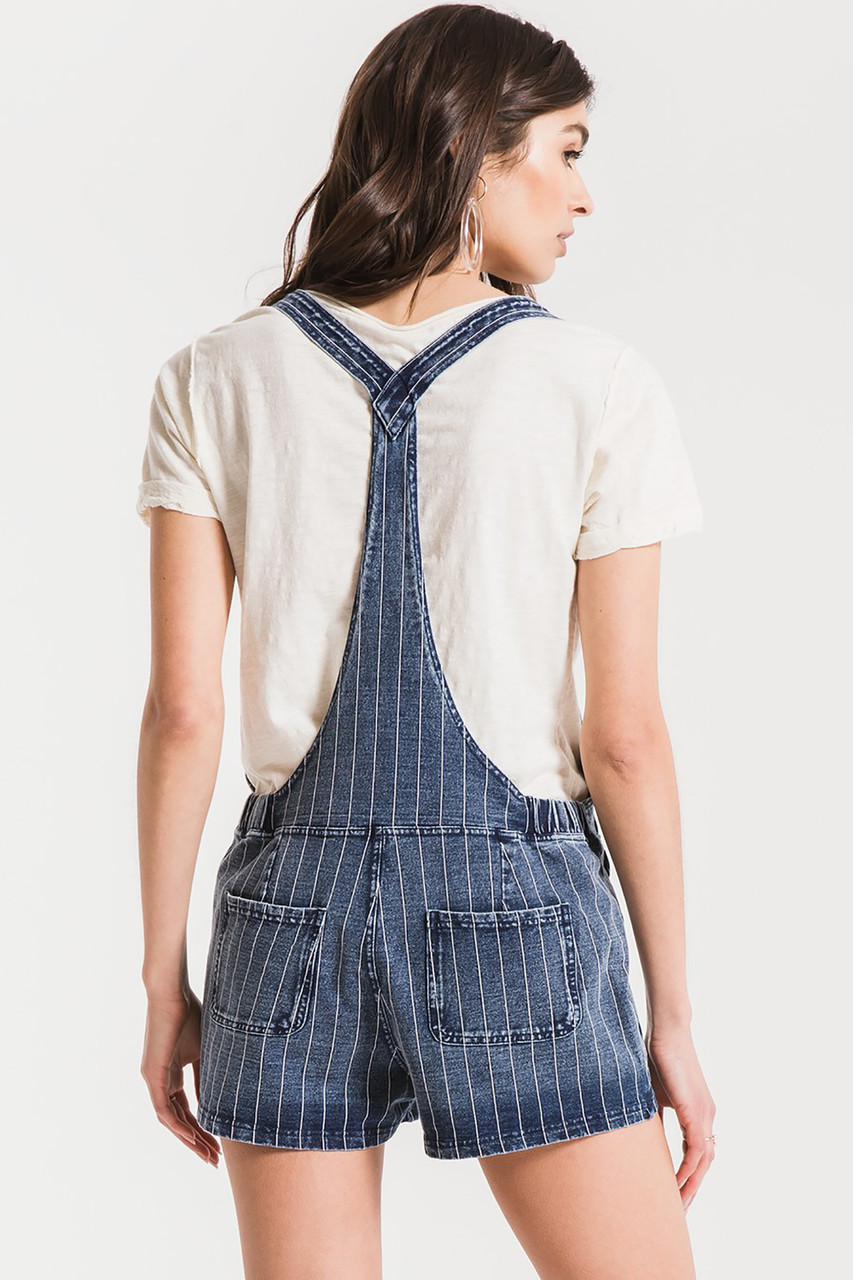 Z-Supply Striped Denim Short Overalls