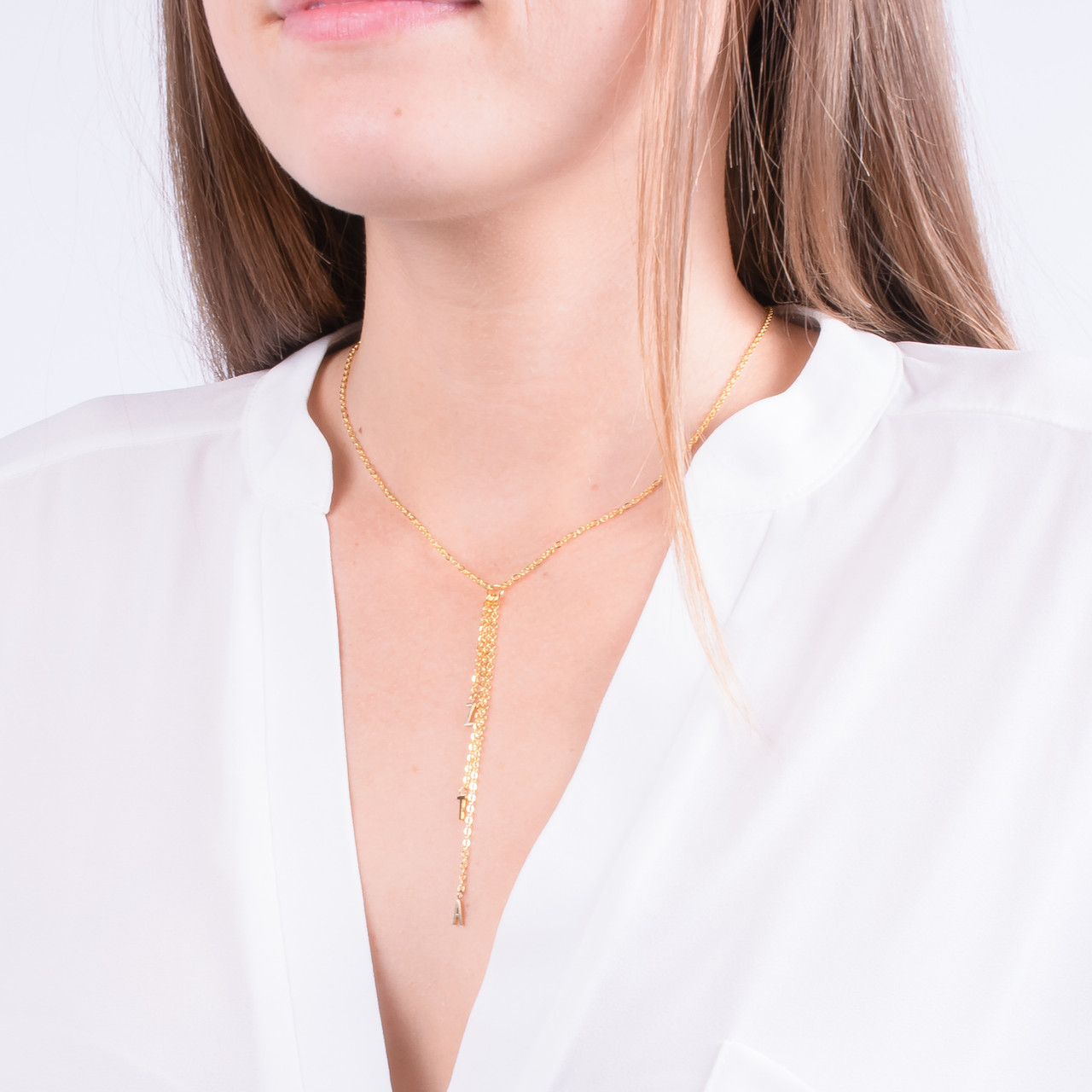Sorority Lariat Charm Necklace - L.A. Green