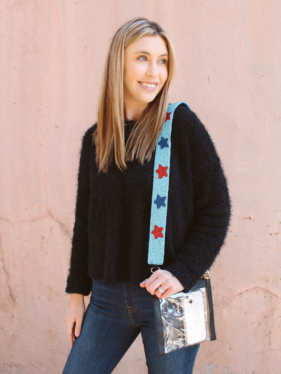 Gold Star Beaded Crossbody Strap