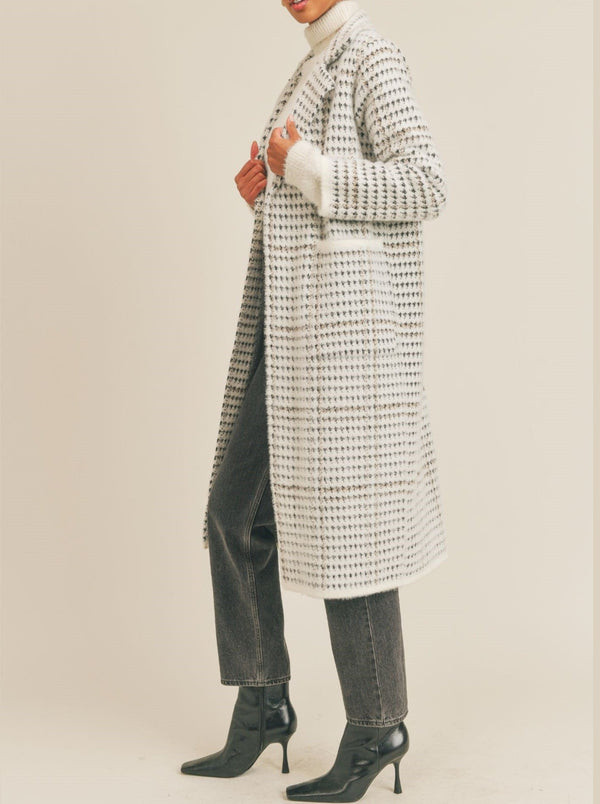 Marceau Houndstooth Coat - L.A. Green