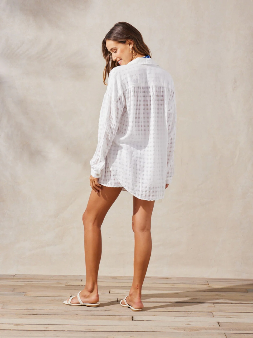 Flowy Beach Shirt L.A. Green