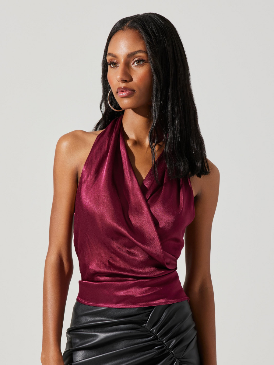 halter satin top