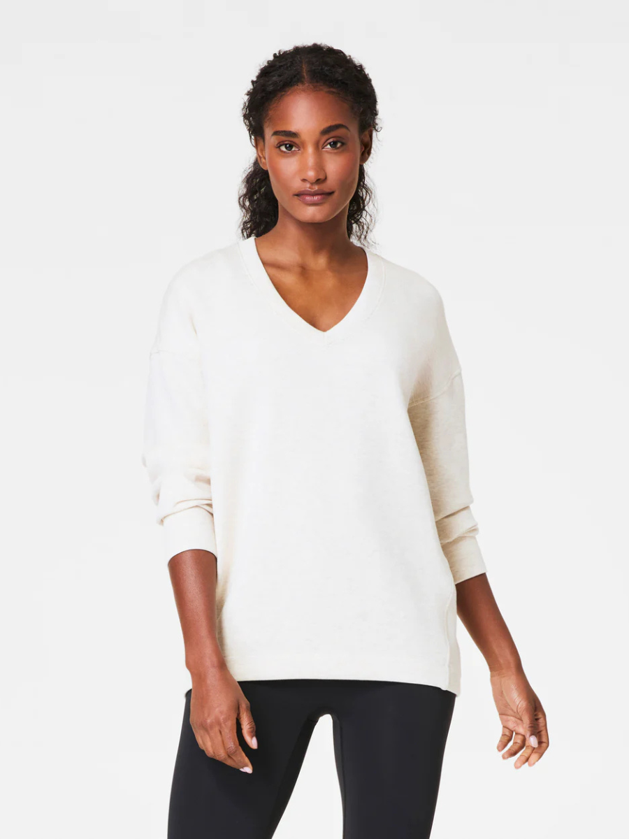 AirEssentials Brushed V-Neck Tunic - L.A. Green