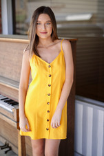 Remington Dress in Canary Yellow Linen