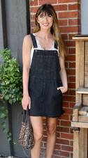 Georgia Overalls Dress - Washed Black