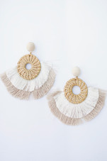 Large Wicker Statement Earrings 