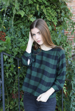 V-Back Tie Blouse - Holiday Pine