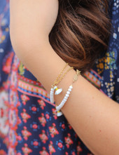 CP White Opal Tassel Bracelet - L.A. Green Exclusive