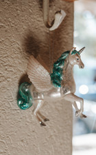 Glitterville Glass Pegasus Ornament 