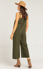 Mama T Overalls in Army Green Tencel