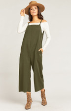 Mama T Overalls in Army Green Tencel