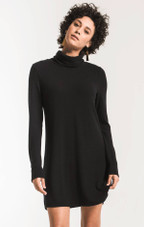 The Sweater Knit Turtle Neck Dress - Black