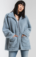 The Sherpa Teddy Bear Coat - Ashley Blue
