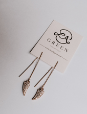 Golden Stella Horn Thread Earrings at L.A. Green