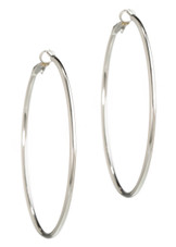 Diamond Cut Out Hoop White Gold Large 