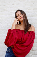 Off The Shoulder Bubble Sleeve Top