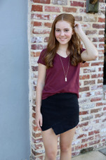 Brushed Soft Slub Short Sleeve V-Neck 