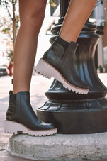 Huey Black Multi Leather Booties