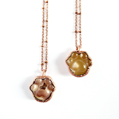 Flower Agate Paw Print Necklace at L.A. Green